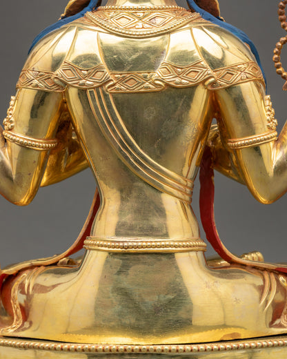 Four-armed Chenrezig Statue | Merciful Bodhisattva Figurine from Nepal