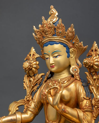 Green Tara Statue | Tibetan Deity of Swift Compassion