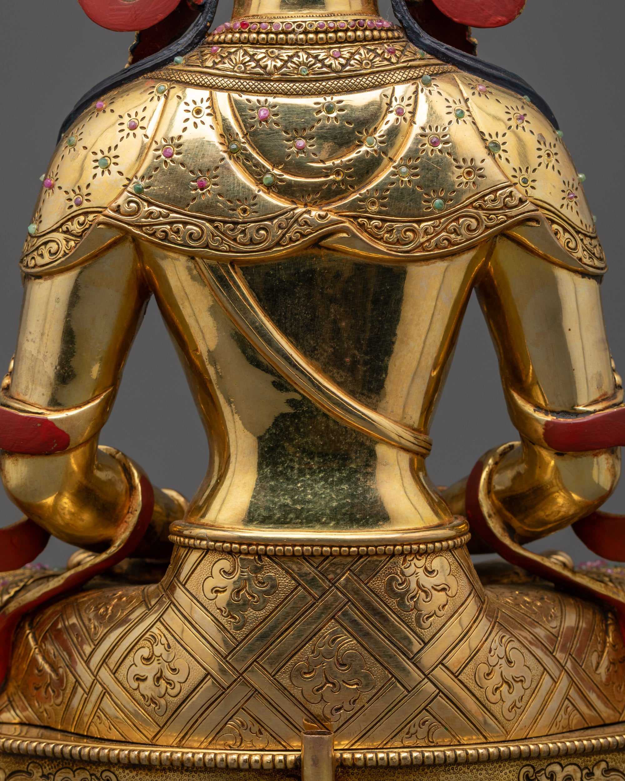 19" Premium Amitayus Statue | Handcrafted Buddha of Longevity Sculpture