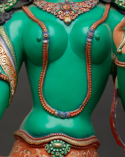 Green Tara Statue | Female Bodhisattva Buddhist Icon