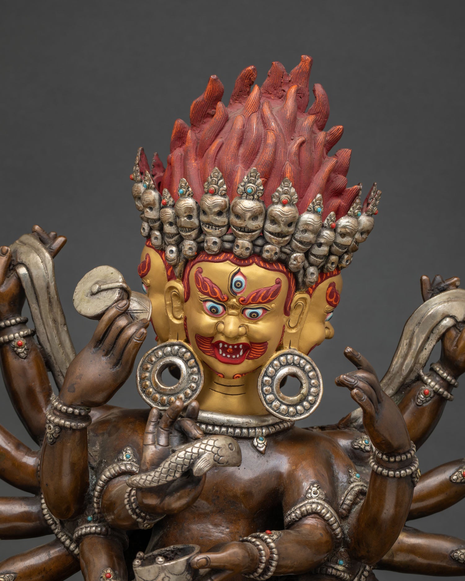 14-armed Mahakala Yab-Yum Statue | Tantric Manifestation of Mahakala