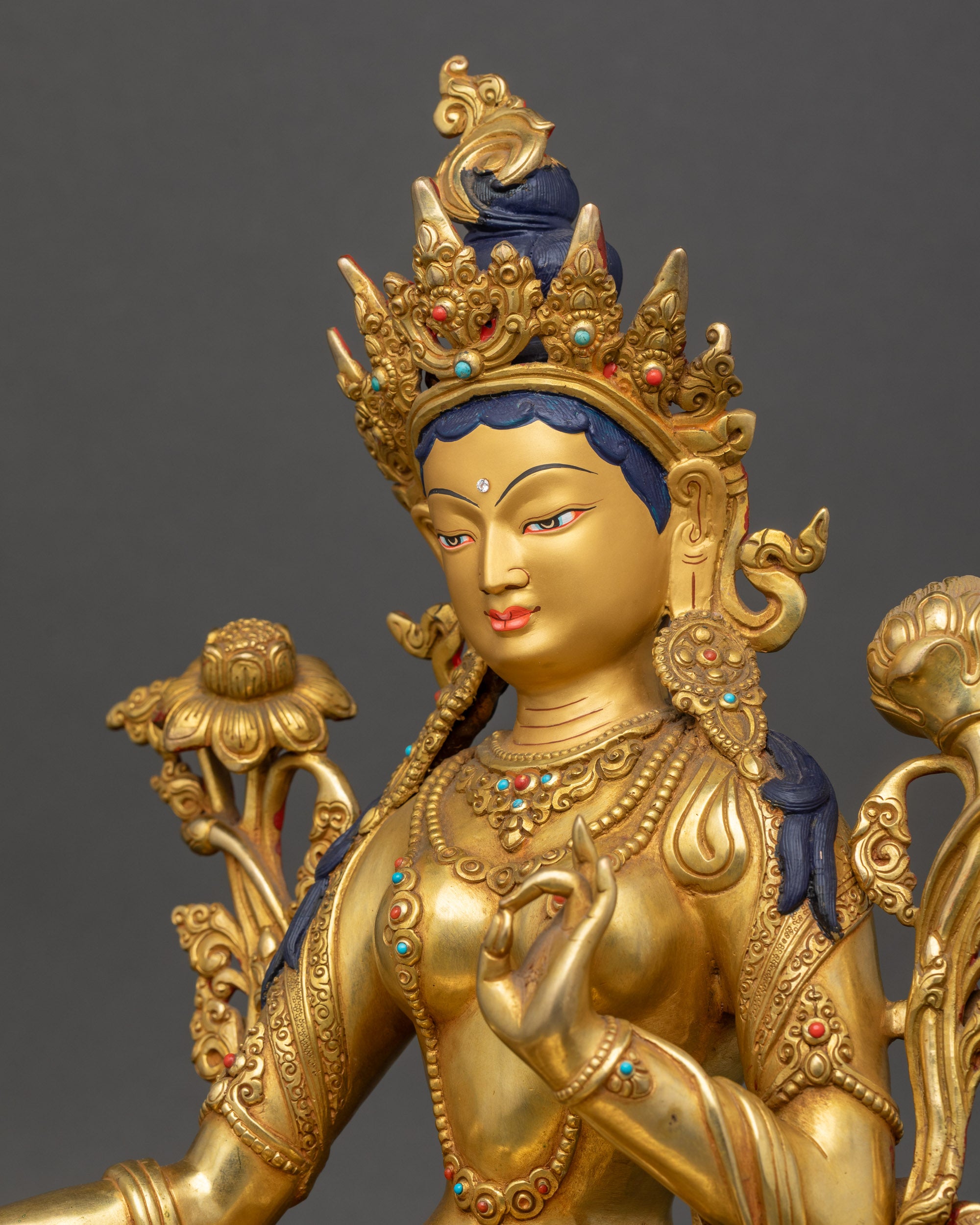 Mother Green Tara Sculpture – Goddess of Enlightened Activity