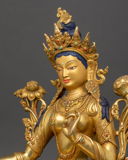 Mother Green Tara Sculpture – Goddess of Enlightened Activity