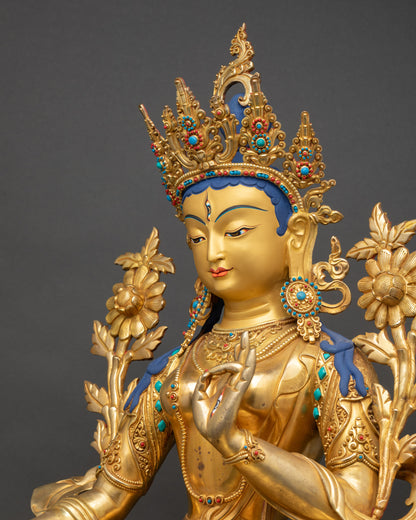 White Tara Statue from Nepal | Healing Buddhist Art