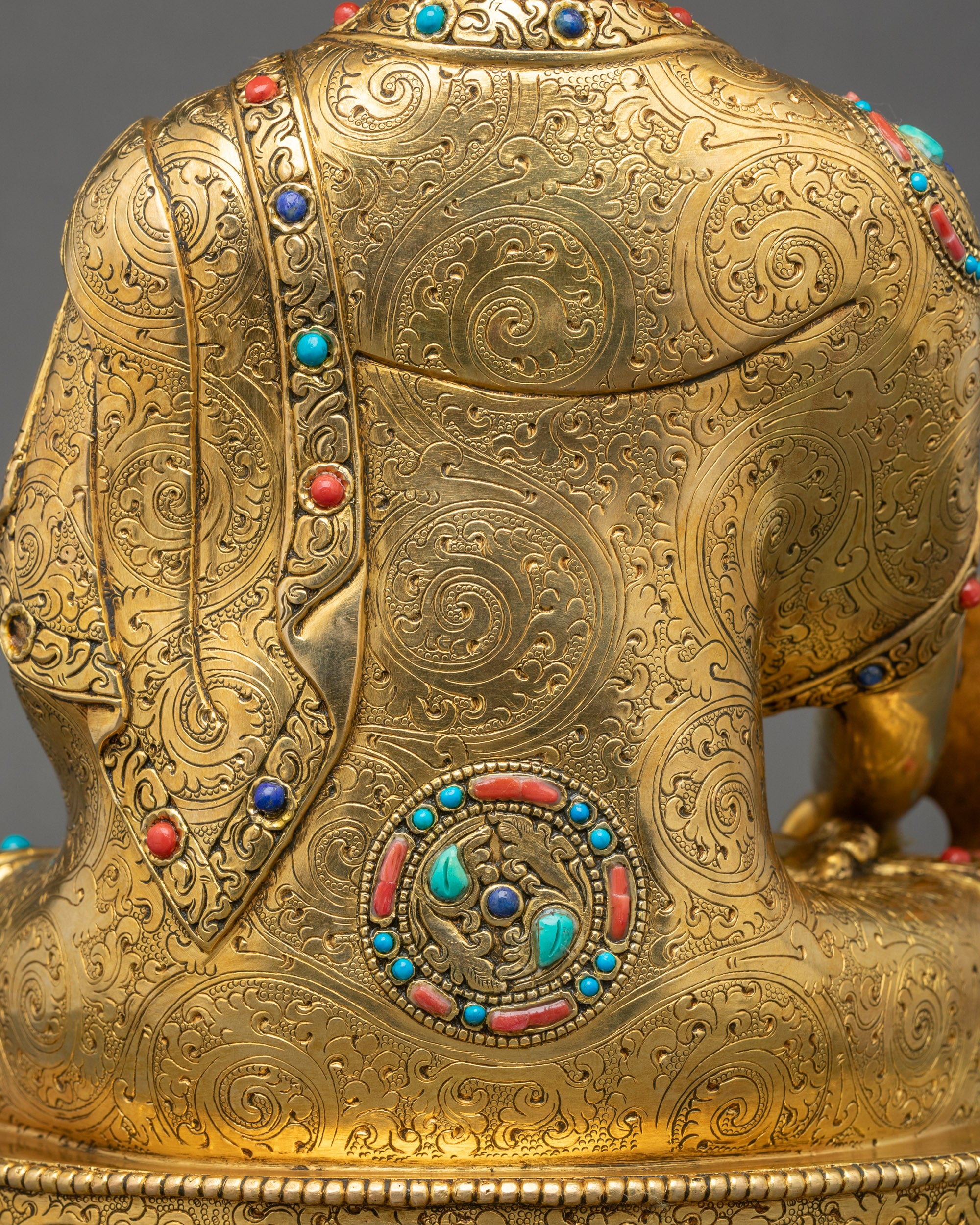 Medicine Buddha Statue | Handcrafted 24K Gold Fire-Gilded Art