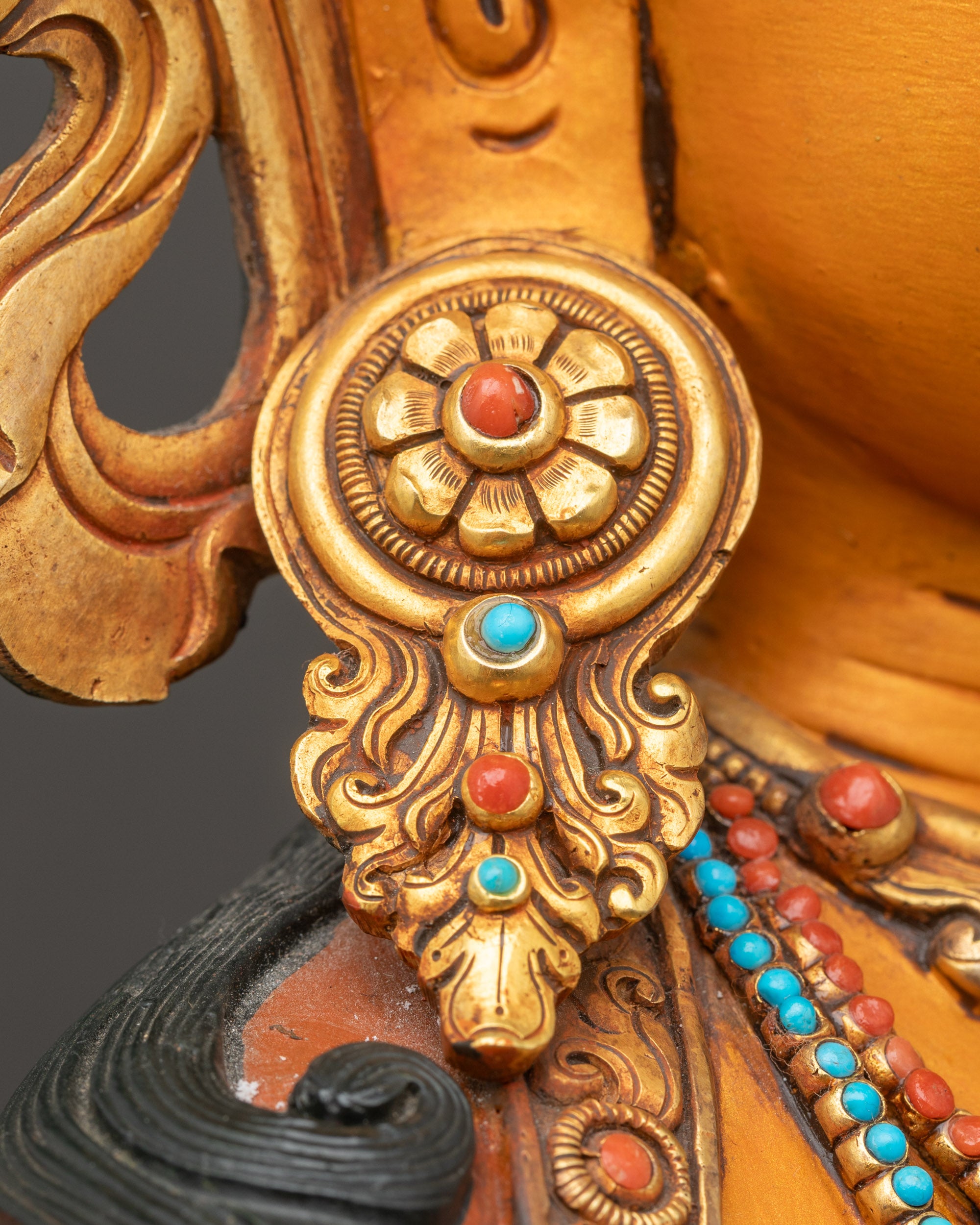 Colourful Manjushri Statue | Exquisitely Handpainted Buddhist Figurine