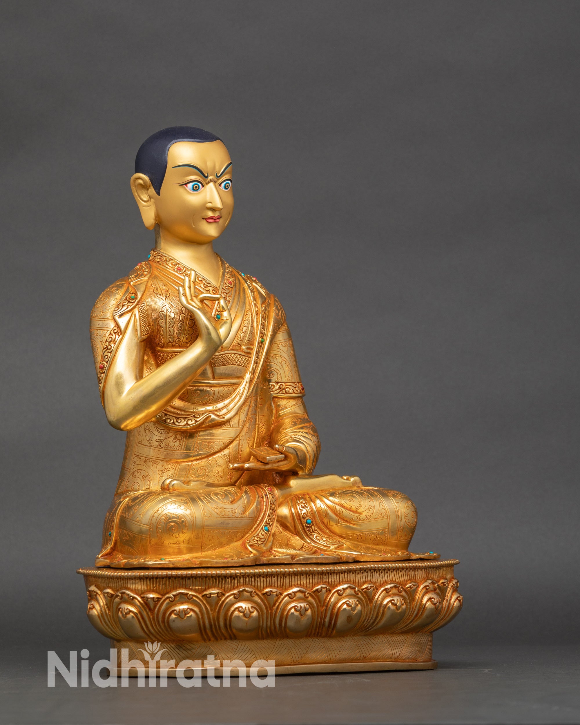 Tsongkhapa Statue Set | Handcrafted Tibetan Buddhist Figurines