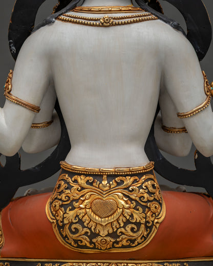 Four-armed Chenrezig Statue | Handcrafted Lost Wax Copper Artwork