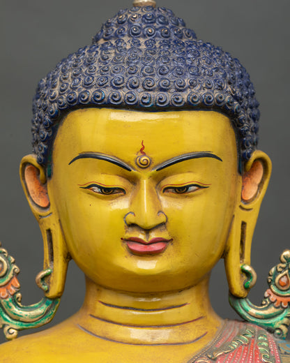 Hand-Painted Shakyamuni Buddha Statue | Buddhist Art