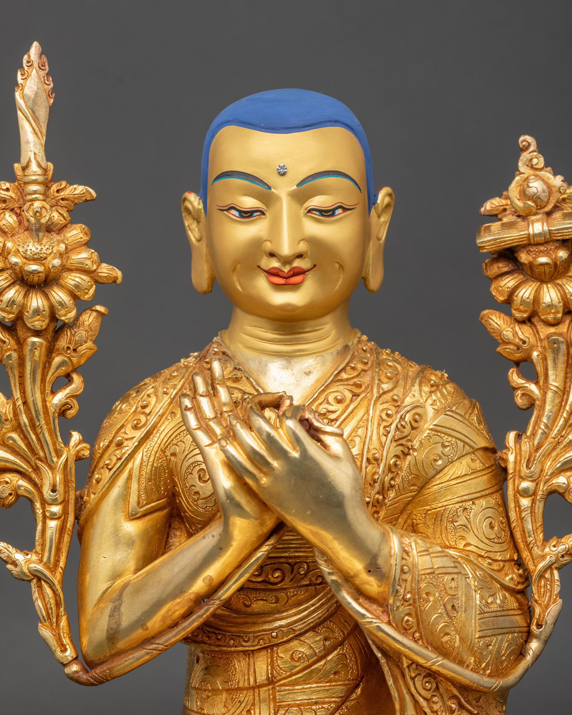 Lama Tsongkhapa Statue Set | Handmade Himalayan Sculptures
