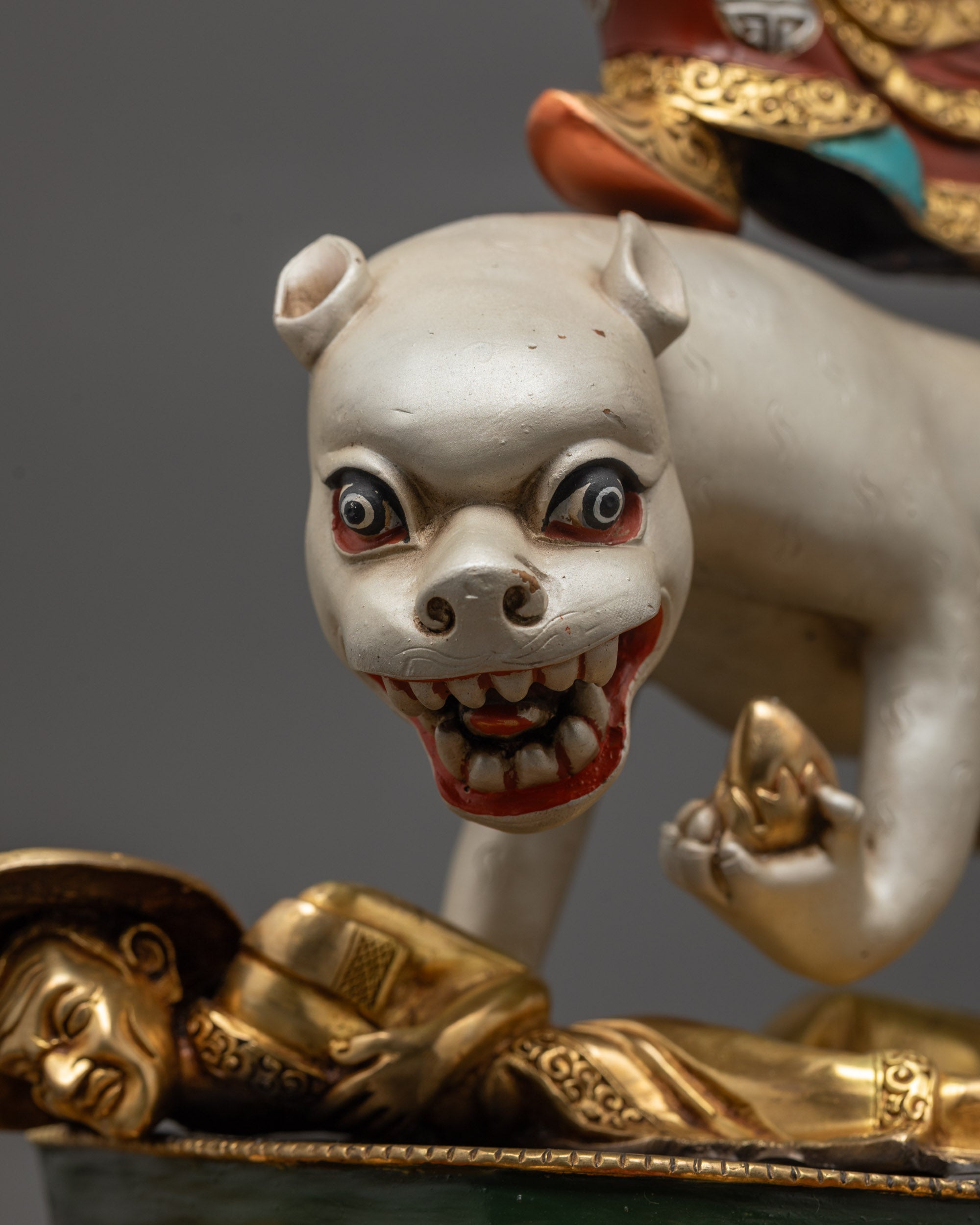 Hand-painted Dorje Drolo Statue | Fierce Deity for Courage and Blessings