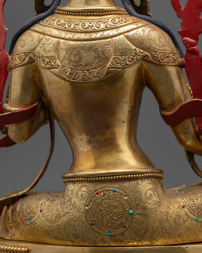 Tibetan Buddhist Goddess Green Tara Statue | Traditional Lost-Wax Craft