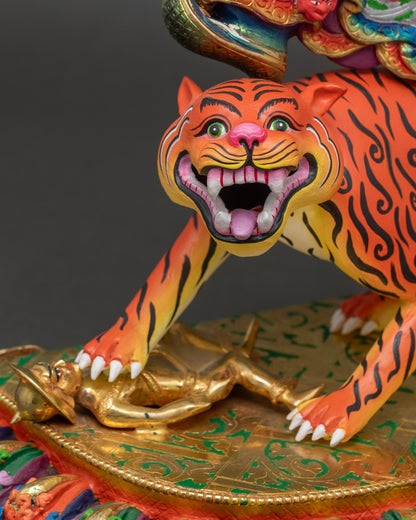 Vibrant Dorje Drolo Statue | Padmasambhava Wrathful Form Artwork