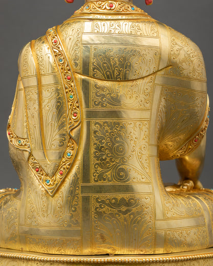 Golden Shakya Thubpa Sculpture | Enlightened Sage of the Shakya Clan