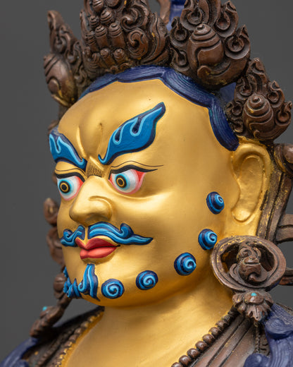 Handcrafted Yellow Dzambhala Statue – God of Wealth from Nepal