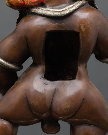 Fine Black Dzambhala Statue | Handmade Buddhist Treasure
