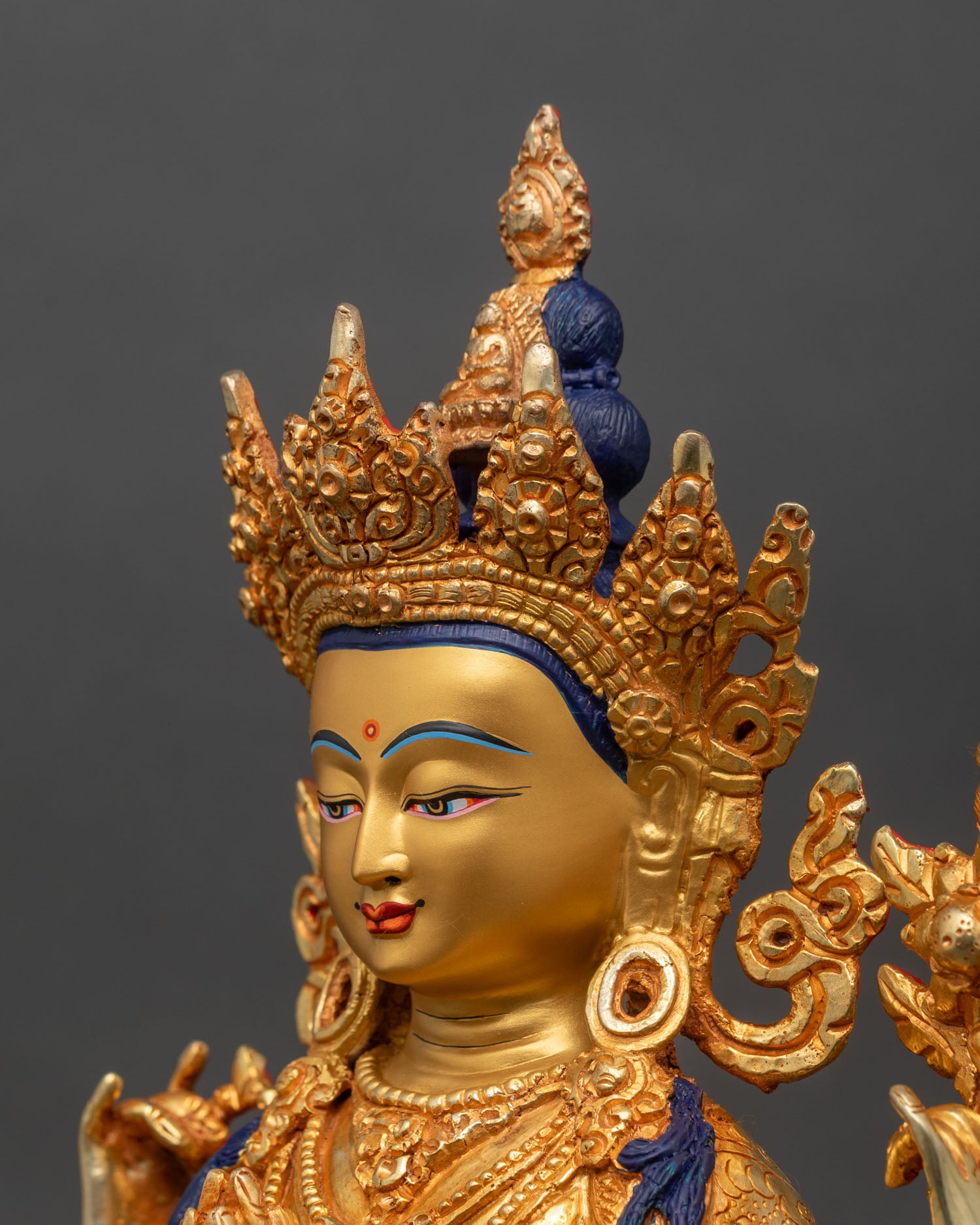 Four-Armed Chenrezig Statue - Handcrafted in Nepal