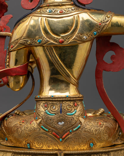 Premium Manjushri Statue | Lost-Wax Casted Buddhist Deity from Nepal