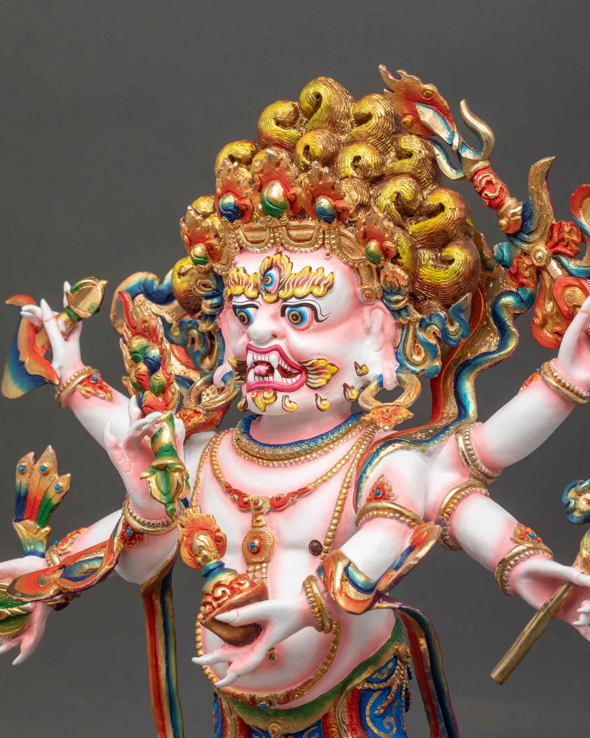 Sacred Shadbhuja Sita Mahakala Statue | Nepalese Buddhist Art