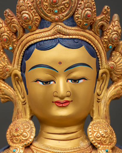 Green Tara Statue | Hand-Carved Nepalese Artwork