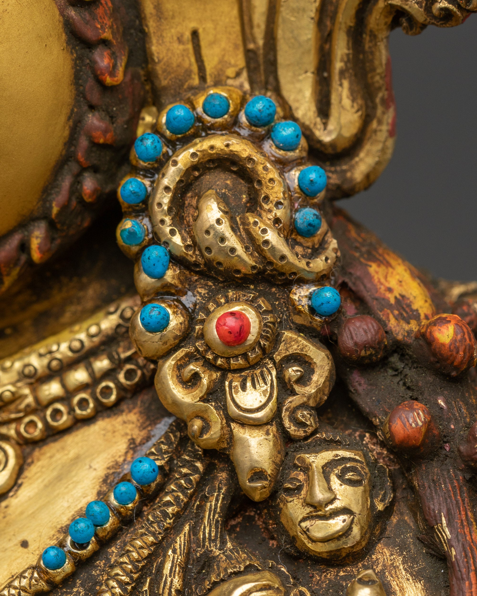 Four-Armed Mahakala Statue | Tibetan Protector Deity Sculpture