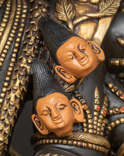 Wrathful Protector Shadbhuja Mahakala Statue | Tibetan Buddhist Artwork
