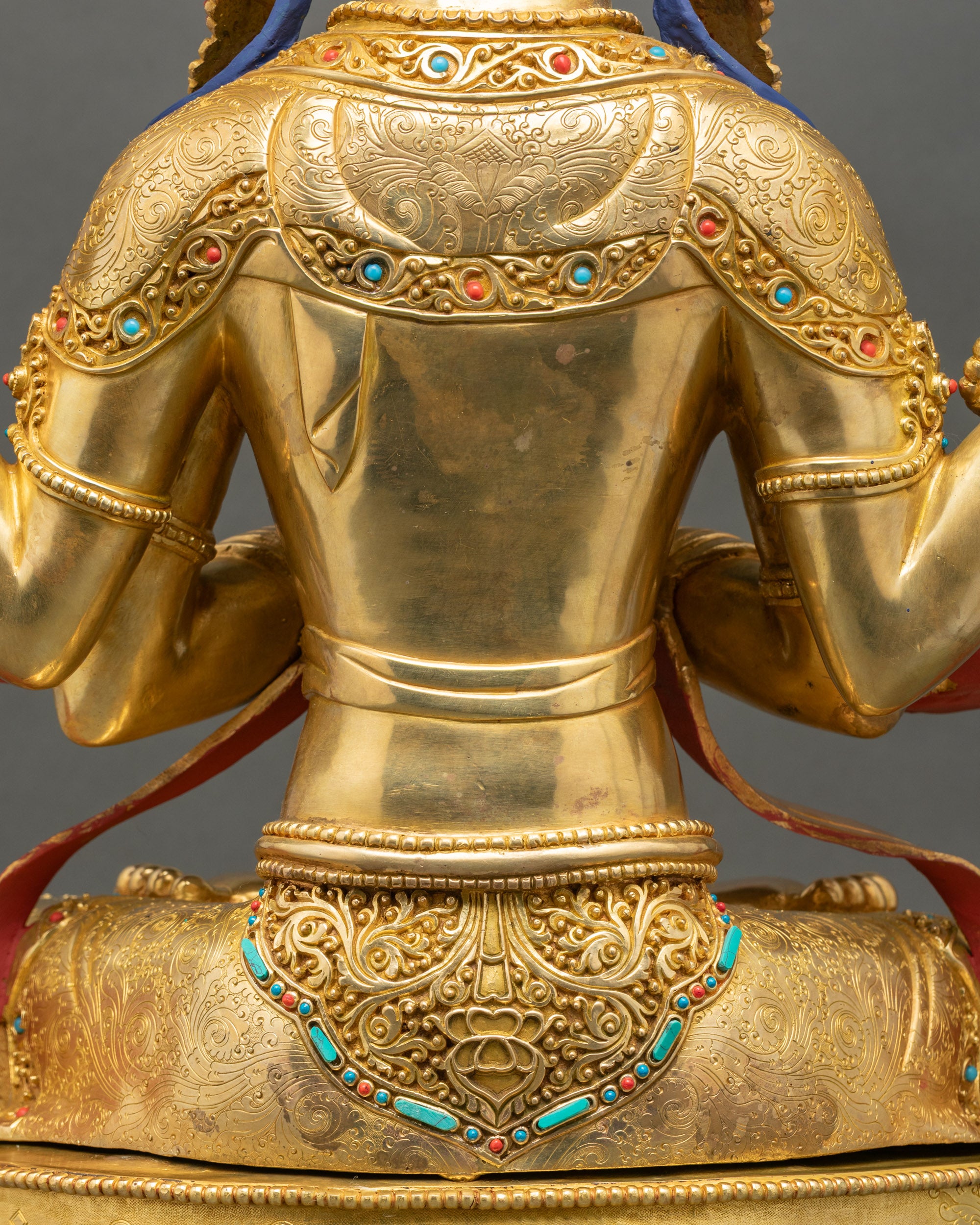 Four-armed Avalokiteshvara Sculpture | Traditional Nepalese Artwork