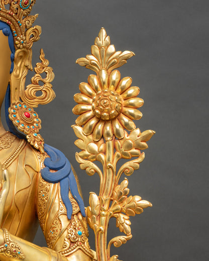 Large Green Tara Statue | High-Quality Buddhist Sculpture from Nepal