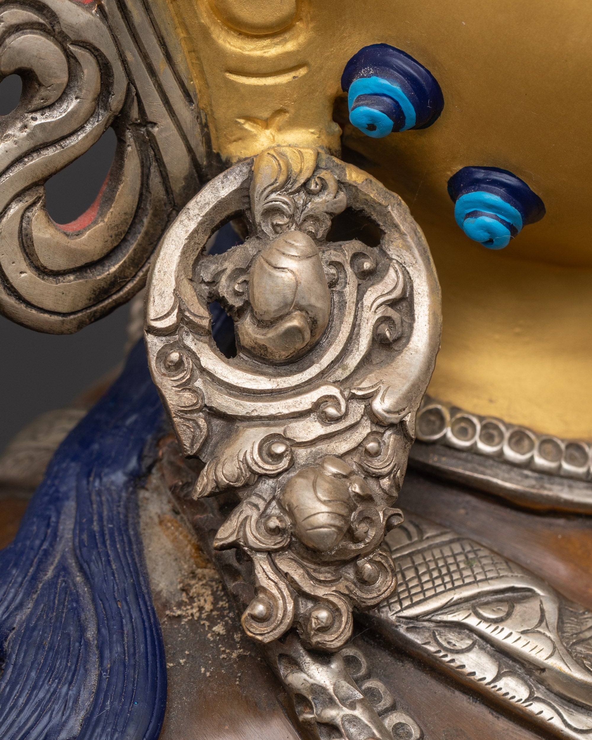 Vajrayana Dzambhala Sculpture | 24K Gold-Gilded Face of Wealth God Jambhala