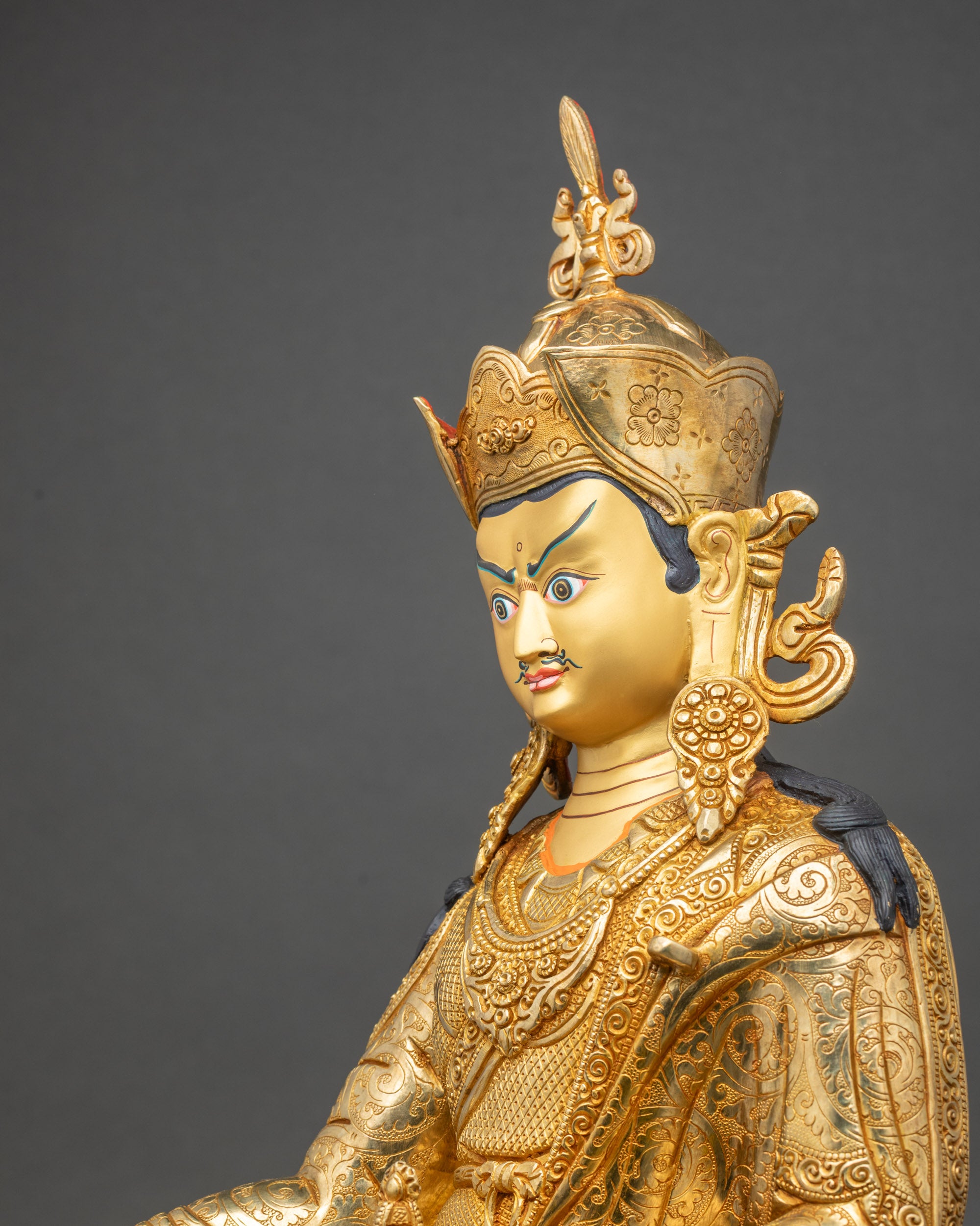 Padmasambhava Guru Rinpoche Meditation Statue | Himalayan Copper Sculpture