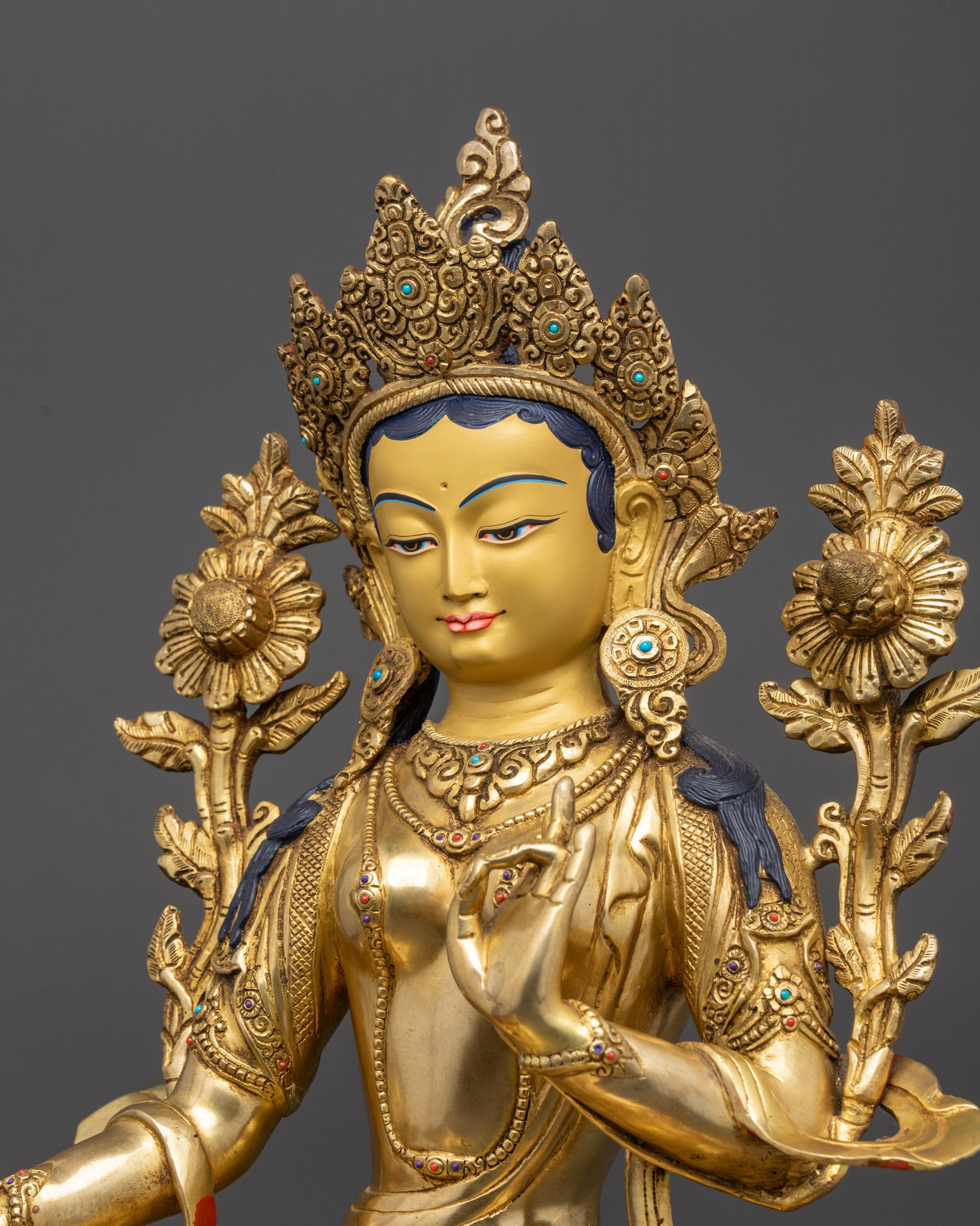 18" Meditation Statue of Mother Green Tara | Blessings of Compassion