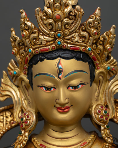 White Tara Statue | Handmade Nepalese Spiritual Artwork