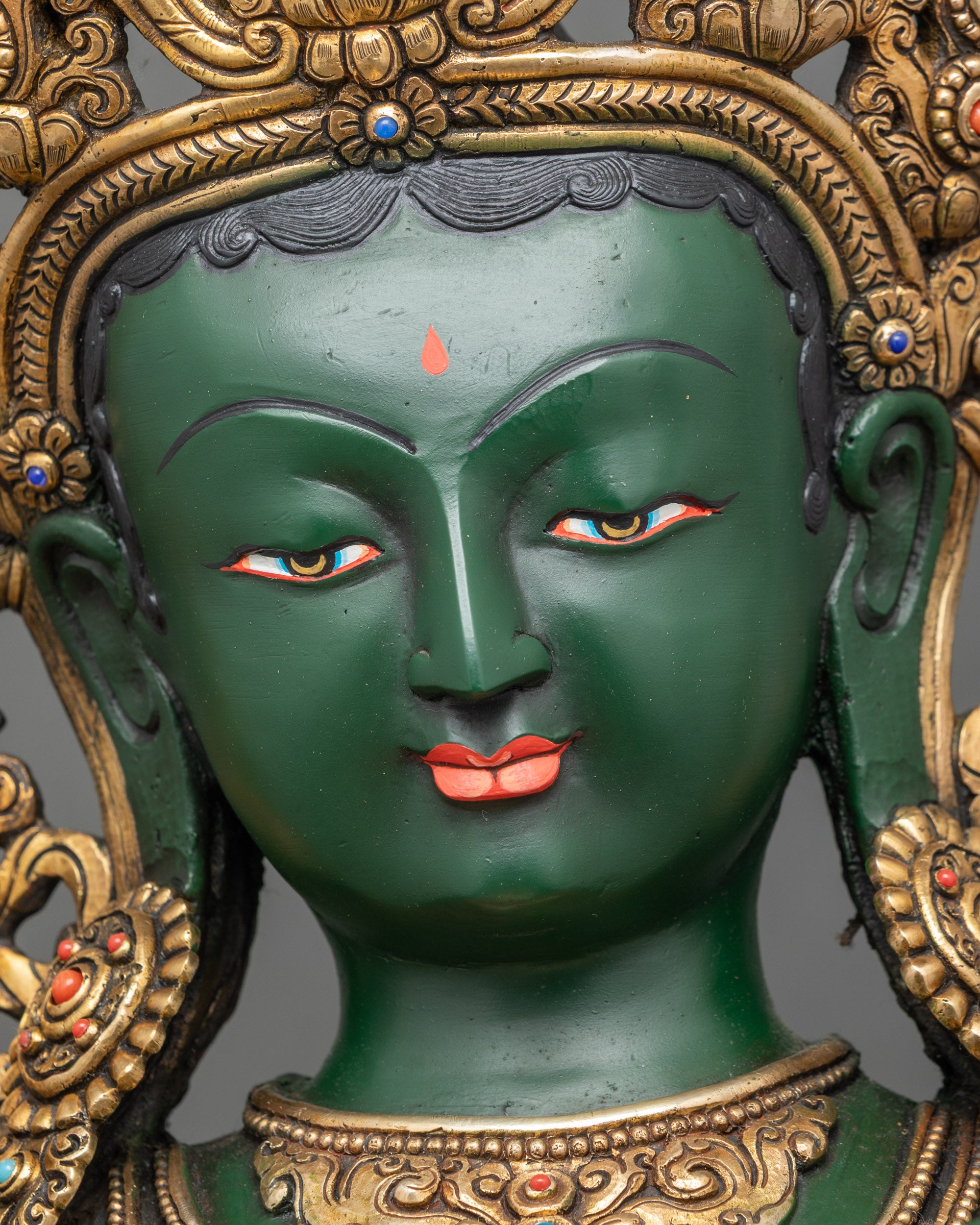 Savior Mother Green Tara Statue | Hand-painted Goddess of Compassion