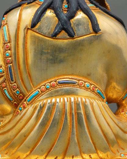 Guru Rinpoche Statue | Handcrafted Gold Fire-Gilded Copper Art