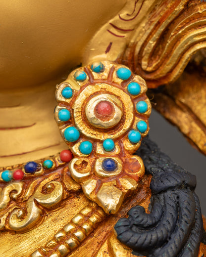 Simhanada Manjushri Statue | Lion’s Roar Wisdom Deity Sculpture