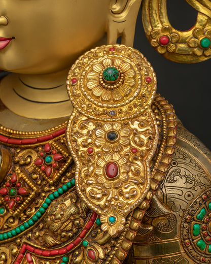 Large Jowo Rinpoche Statue | Traditional Nepalese Metalwork