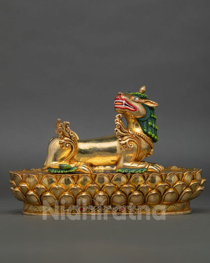 Premium Simhanada Manjushri Statue for Spiritual Practice