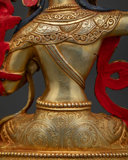 Manjushri with Throne Statue | Handcrafted Bodhisattva Sculpture