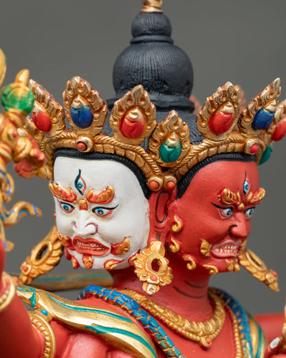 Red Dzambhala Statue | Tibetan Guardian of Wealth
