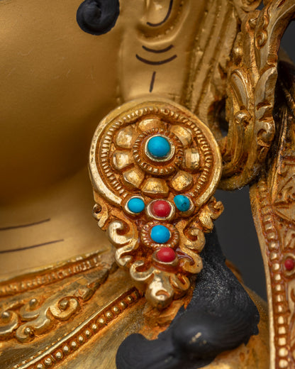 Buddhist Green Tara Statue — Traditional Nepalese Artistry