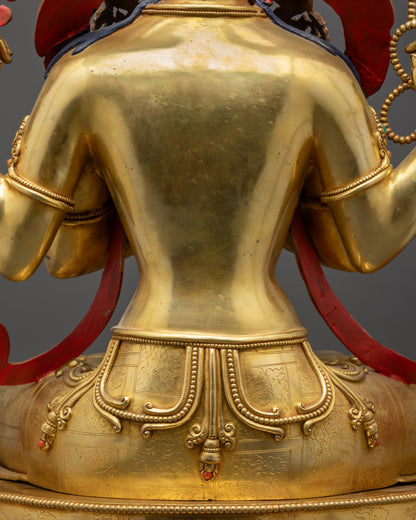 Handcrafted Chenrezig Statue | Four-Armed Bodhisattva Avalokiteshvara Idol