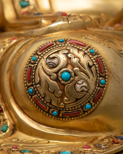 Big Guru Rinpoche Statue | 24K Gold Fire-Gilded Copper Figurine