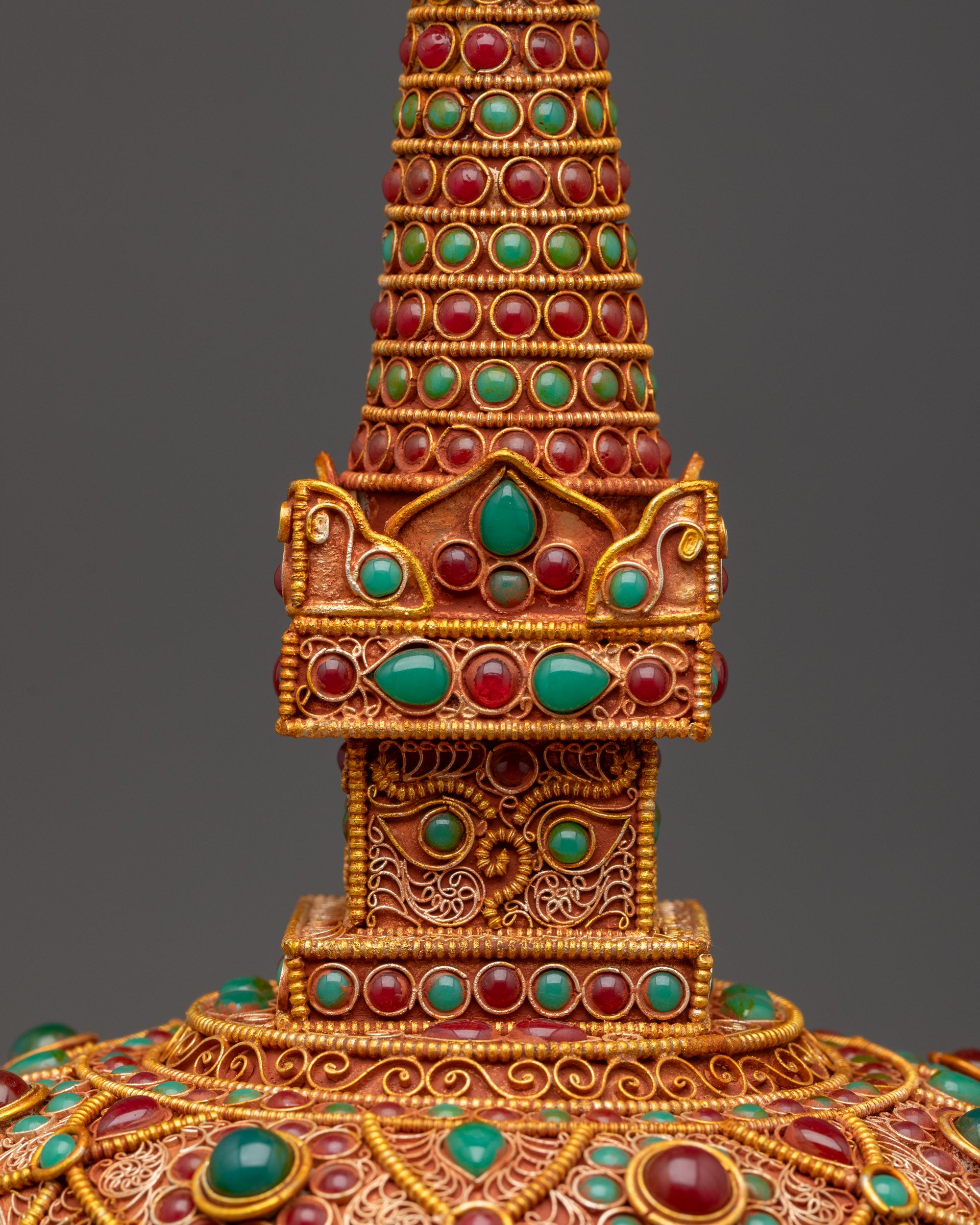 Buy Divine Copper Buddhist Stupa | Himalayan Handcrafted Sacred Relic