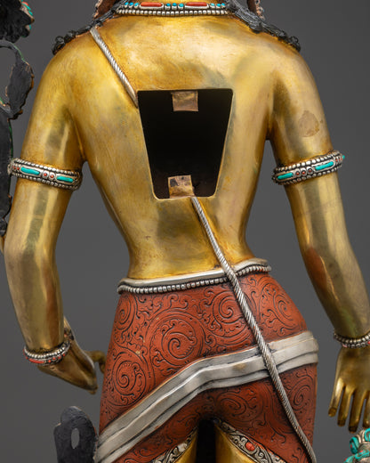 24K Gold Fire-Gilded Lokeshwor Sculpture | The Lord of all Realms