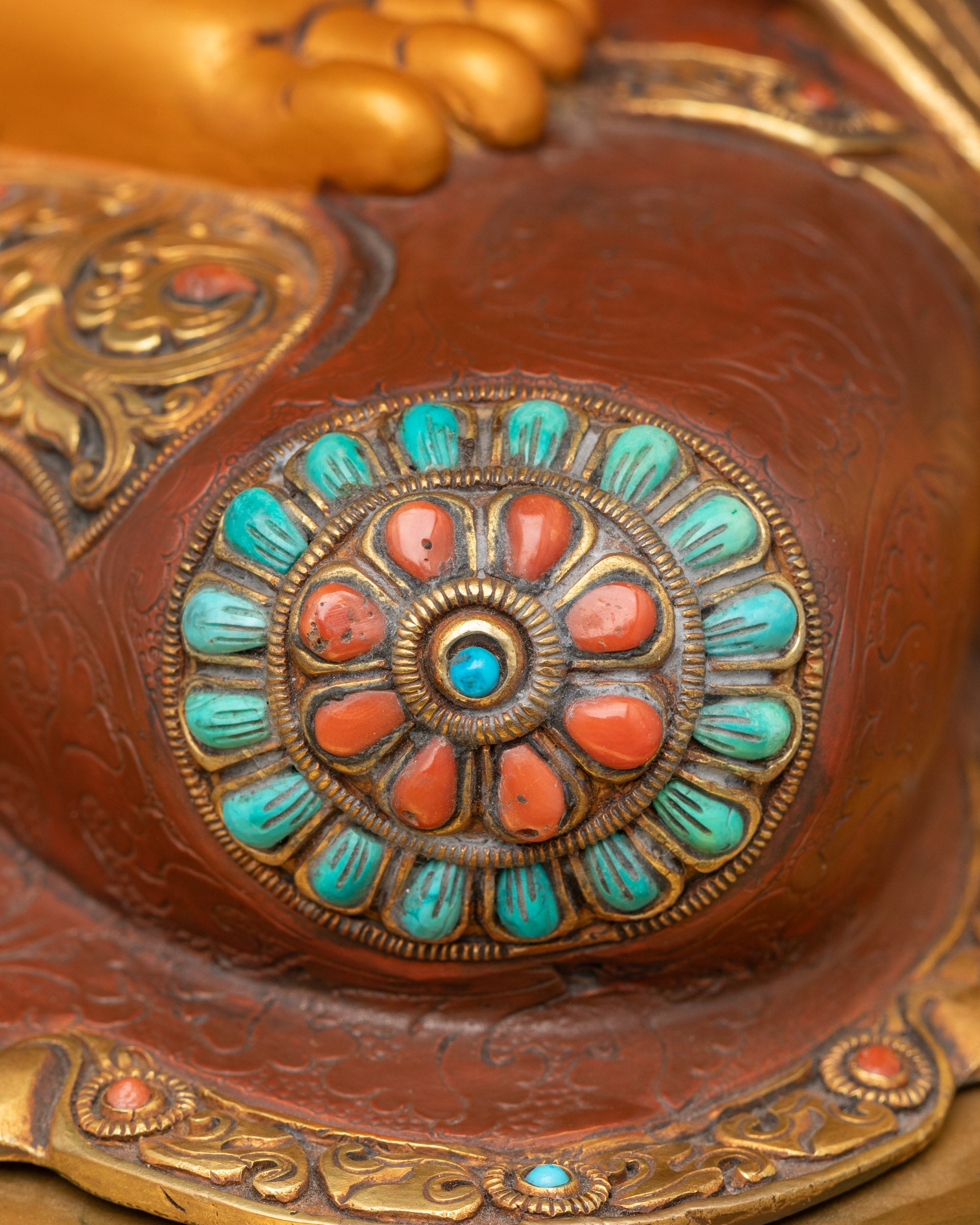 Colourful Manjushri Statue | Exquisitely Handpainted Buddhist Figurine