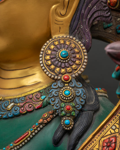 33 Inch Tall Green Tara Statue | Traditionally Crafted Buddhist Figure