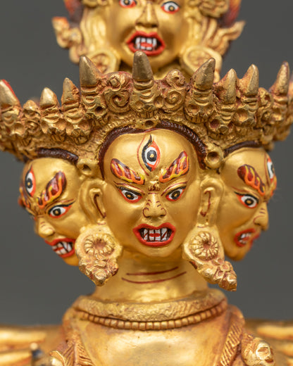 Hevajra Statue | Traditional 24K Gold Gilded Buddhist Art