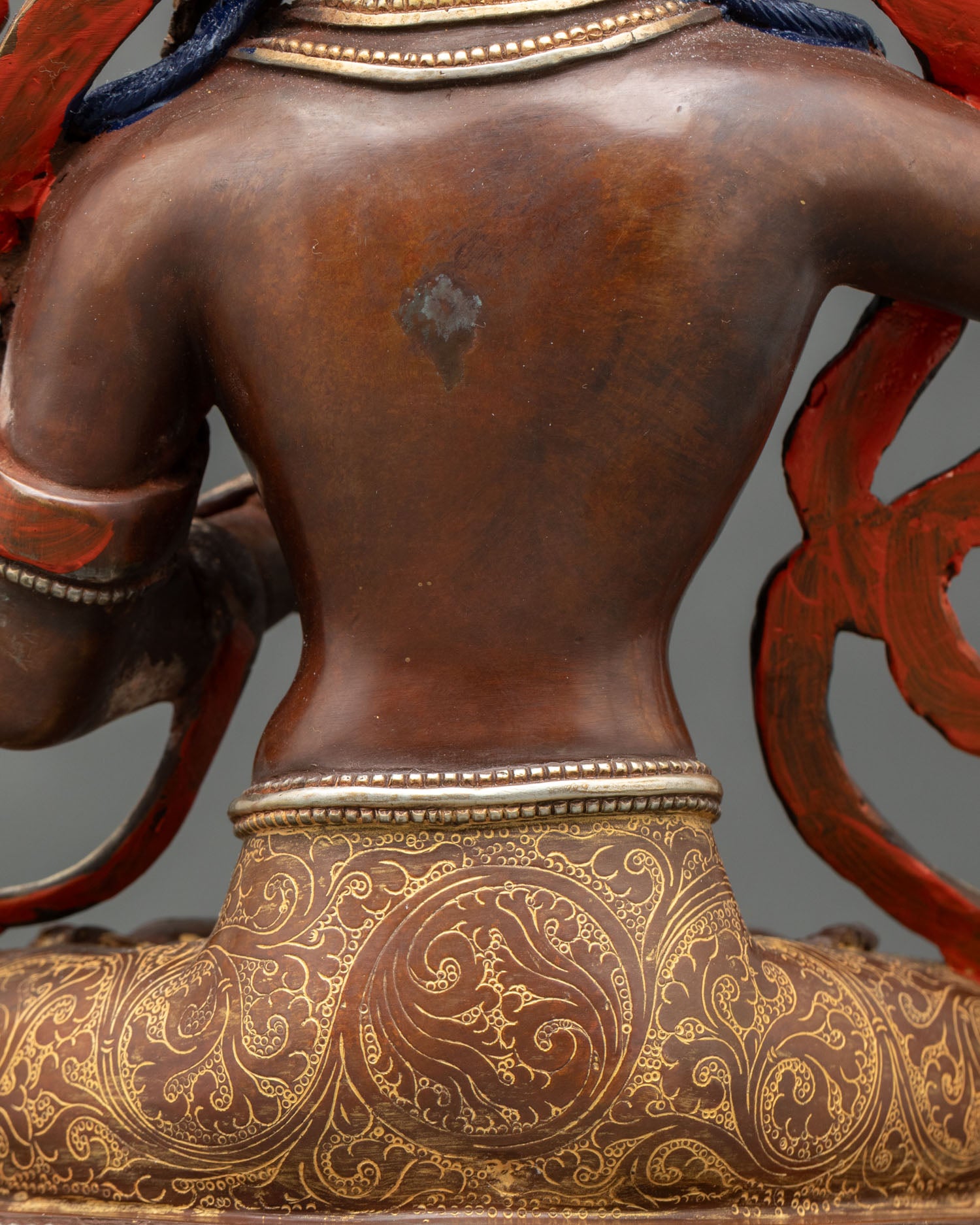 Oxidized Copper Manjushri Statue | Wisdom Deity Artwork