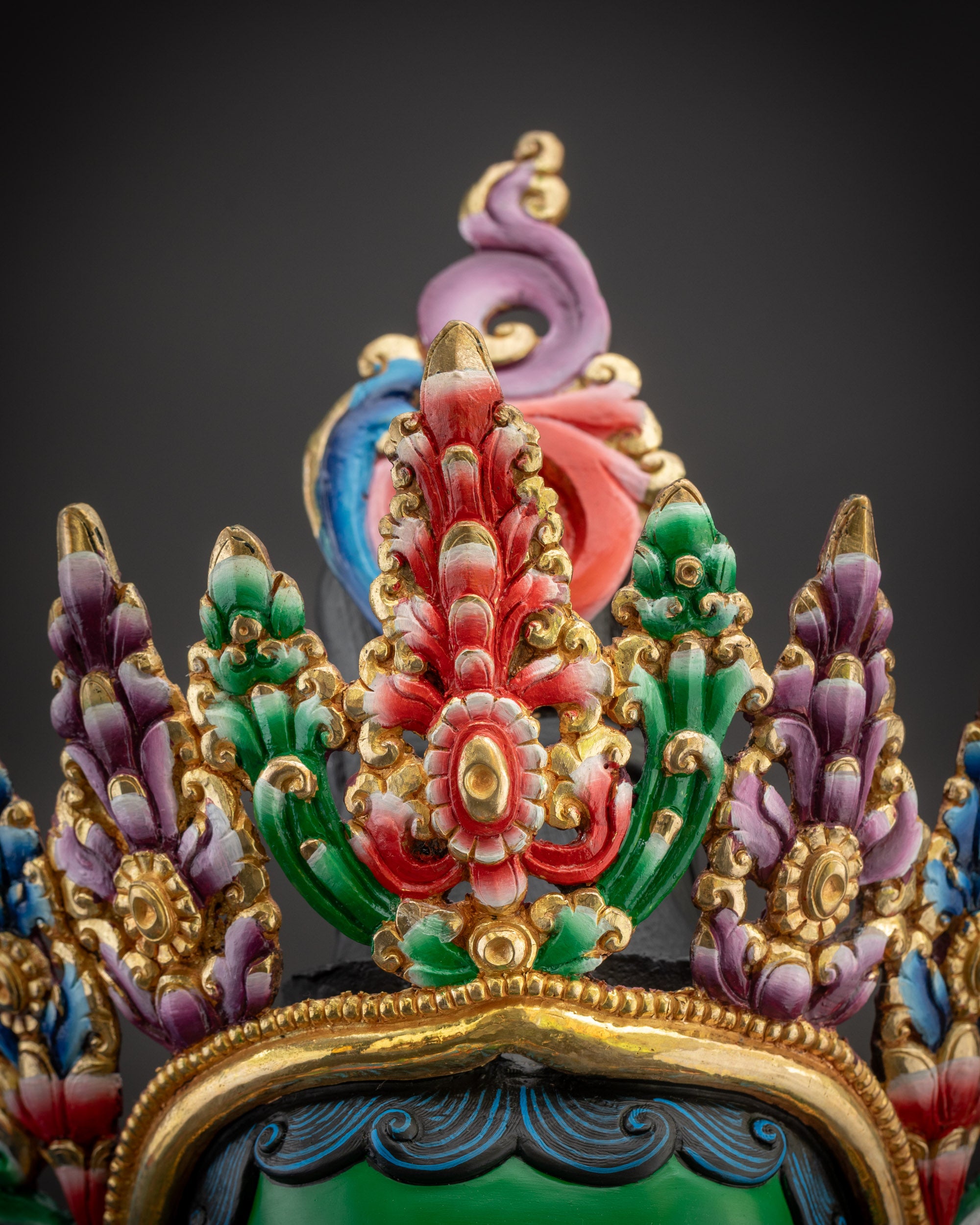 31" Vibrant Green Tara Statue | Hand-Painted Buddhist Idol for Meditation