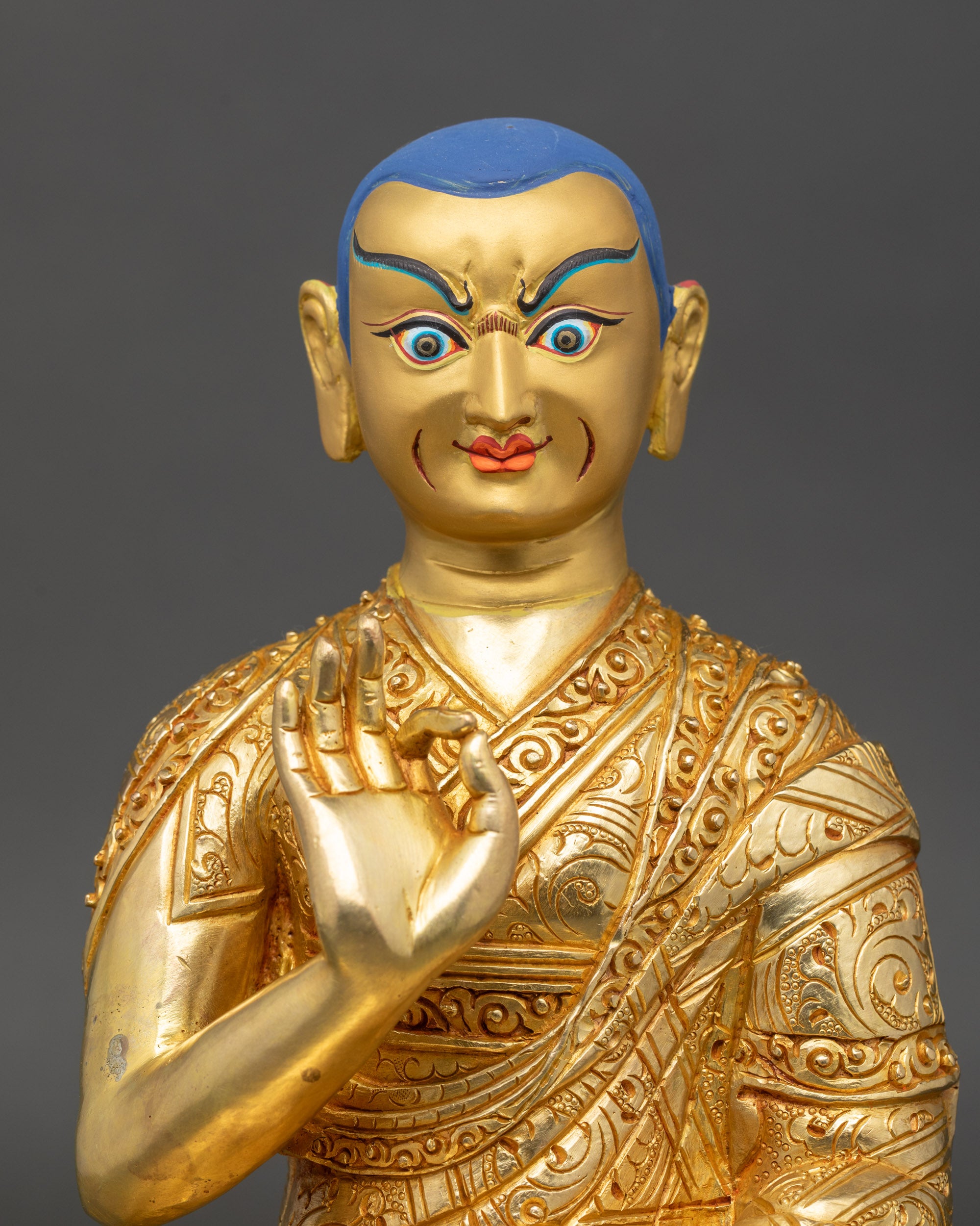 Lama Tsongkhapa Statue Set | Handmade Himalayan Sculptures